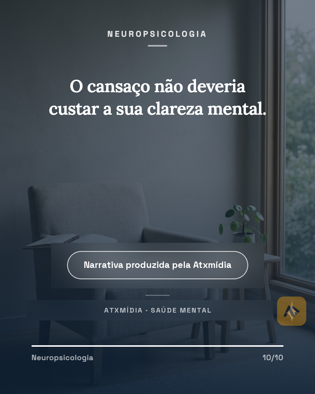 Slide de fechamento de carrossel editorial
