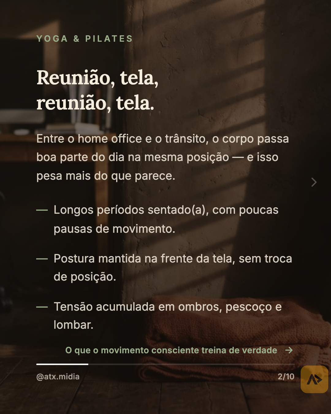 Dor nas costas: o que a ciência diz sobre mover o corpo com método. — slide 2
