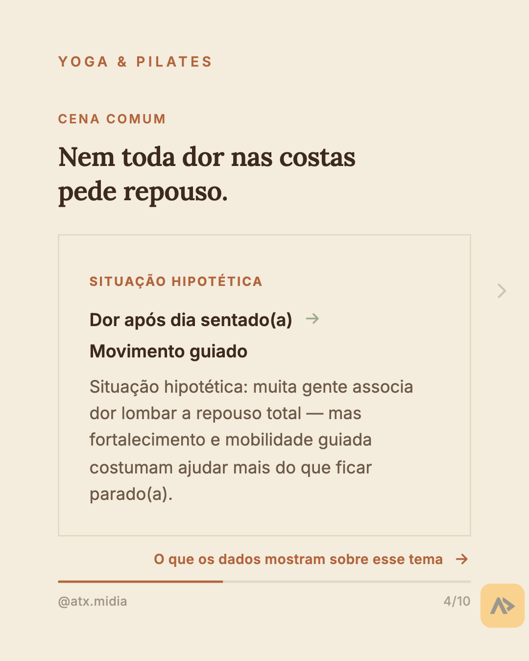 Dor nas costas: o que a ciência diz sobre mover o corpo com método. — slide 4