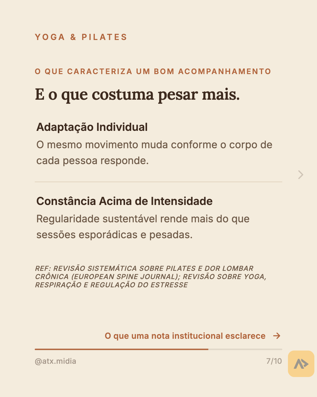 Dor nas costas: o que a ciência diz sobre mover o corpo com método. — slide 7